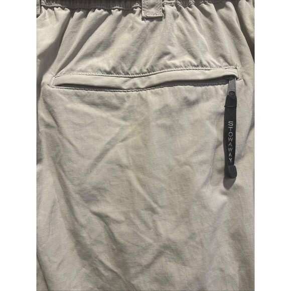 LL Bean Hiking Pants Men's XL Khaki Tan Nylon Straight Gorpcore Stowaway Belted - Picture 15 of 16